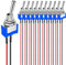 GUUZI 10pcs 6A/125V 3A/250V ACCESO/SPENTO Interruttore a Levetta in Precablato Miniatura 2 Terminali 2 Posizioni Interruttore a Levetta SPST MTS-101