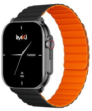 IMIKI SF1 Smartwatch mit Magnetarmband, 2,01 Zoll AMOLED-Display, Bluetooth-Konnektivität, 15 Tage Akkulaufzeit, Messung von Blutsauerstoff und Herzfrequenz, 100 + Fitnessmodus, Android und iOS