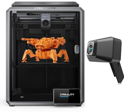 Creality K1 3D Drucker, mit K1 AI Kamera, Dual-Lüfter-Kühler, 600 mm/s Hochgeschwindigkeit, verbesserte 0,1 mm Glatte Details, 32m³/s Flow-Hotend, automatische Nivellierung, 220 x 220 x 250 mm