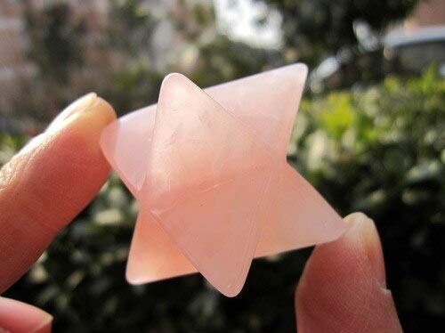 PAKMEZ Natürlicher Kristall, raue Rose, natürlicher Quarz, Bergkristall, acht Sterne, Schnitzkunst, 47 g