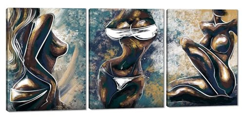 Novatique Sexy nackte Wandkunst, Nackte Frau, Leinwand-Wanddekoration, Vintage-Dusche, Bilddruck, abstrakte nackte Frau, schwarz-weiß, Kunst, Heimdekoration für Wohnzimmer, Schlafzimmer, 30,5 x 40,6 x