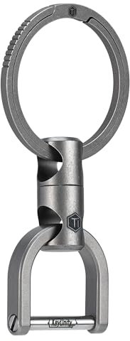 KeyUnity KM13L Drehbarer Schlüsselanhänger mit D-Ring-Schlüsselschäkel, schlüsselanhänger Herren Auto, Drehbarer Schlüsselorganisator aus Titan Keychain Quick Release