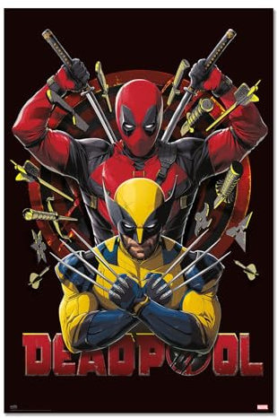 Grupo Erik Poster Wolverine Kunstdruck - Deko Wohnzimmer oder Deko Schlafzimmer - Deko Zimmer - Größe 61 x 91 - Offizielle Fanartikel