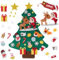 Lvjkes Albero Natale Feltro, Albero di Natale per Bambini, 100 cm Kit Albero di Natale in Feltro con Velcro fai-da-te, Include 23 Pezzi Decorazioni Natalizie,Regali per lalbero di Natale dei Bambini