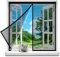 Magnet Fliegengitter Fenstervorhang 205x205cm Moskitonetz Terrassentür Fliegennetz Insektenschutzgitter, Balkon Insektenschutz Tür-Vorhang Schwarz