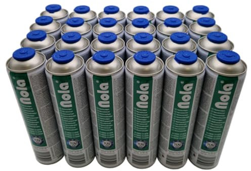 NOLA 8X 600ml (338g) Universalgas Gaskartuschen – 70% Butan / 30% Propan – Schraubventil EN417 – Campinggas für Unkrautbrenner, Lötbrenner, Gaskocher, Gasgrill & Outdoor-Einsatz – Made in Europe