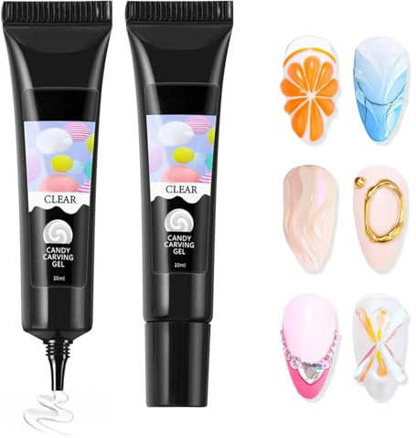 2pcs Sculpture 3D Carving Gels, DIY Nail Painting Carved Gel for Salon Professionals