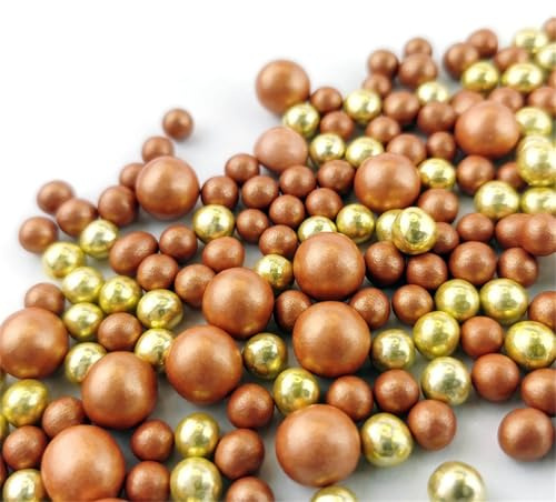 Streuselheld Schokomix Bronze 80g Schokoladenstreusel Perlen und Kugeln | festlicher Streusel-Mix als edles Topping für Torten als essbare Zuckerstreusel als Deko für Muffins, Cupcakes und Kuchen