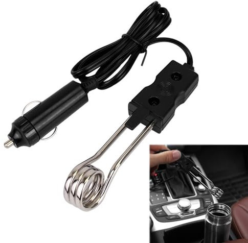 BASTOUR Thermoplongeur Voiture, Chauffe-Eau De Voiture, Chauffe-Eau D'Immersion De Voiture, Mini Chauffe-Eau d'immersion Portable pour Voiture électrique, Réchauffeur d'immersion de Véhicule, (12V)
