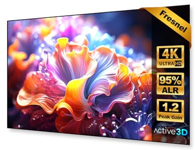 NothingProjector ALR Fresnel Screen for Ultra Short Throw Projector 120 | 95% Ambient Ceiling Light Rejecting, 1.2 High Gain, 4K/8K UHD, CLR, Active 3D, Fixed Frame Wall Mount Anti Daylight