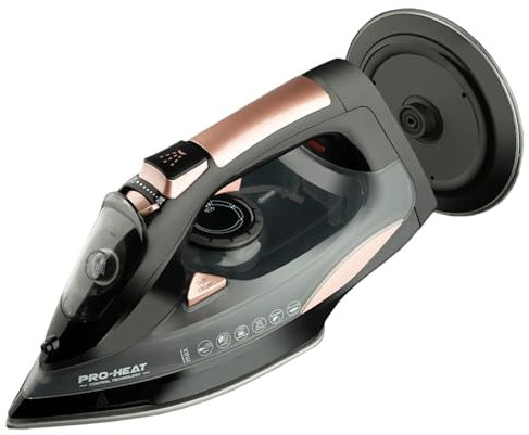 Dampfbügeleisen kabellos 2400 W kabelloses Bügeleisen, Sohle mit keramischer Antihaftbeschichtung Vertikal bügeln, Tropfstop, Antikalk, selbstreinigend mit Wassertank, Cordless Steam Iron