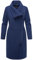 Navahoo Damen lange Übergangsjacke Mantel in Woll-Optik mit asymmetrischem Kragen und wasserdichtem Reißverschluss Samtrose 14 Navy Gr. L