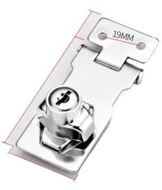 Schlüsselschloss aus Zinklegierung Einbruchschutz ohne Bohren für Haus Büro Gartenhaus Schrank Schublade Schrank Tür Türschloss aus Holz (6,3 cm - Silber)