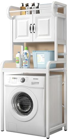 Genérico Estante de lavandería de 3 Niveles para Lavadora y Secadora, Mueble Multifuncional para Lavadora doméstica (Blanco)