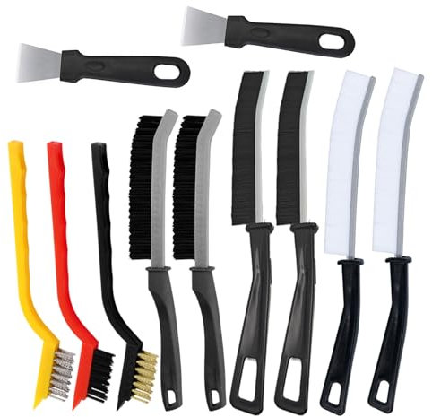 Furforstk spazzole per pulire 11 pezzi spazzola pulizia fessure, spazzola per pulire le fughe, accessori bagno, pulizia casa per piastrelle, bagni, cucine, malta per auto