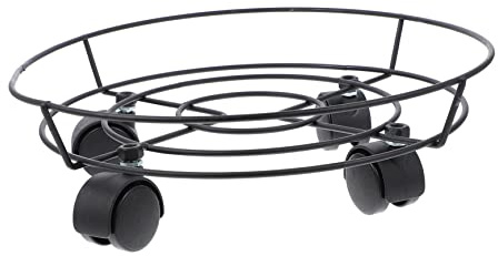 Happyyami Pulley Flower Pot Holder Mobile Plant Stand with Wheels Iron Art Flowerpot Rack for Indoor Outdoor Use Suitable for Large Heavy Pots
