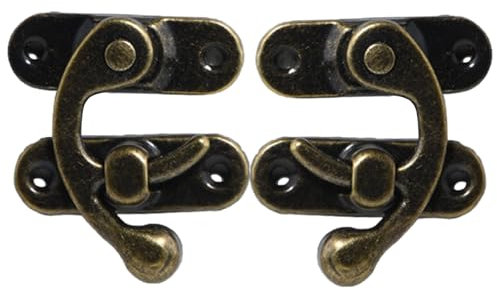 Vintage Style Hook Latch – Copper Mini Hasp, anticate Box Clasp | 2 pezzi di blocco con viti per scatola degli attrezzi, per riporre gioielli, in legno, hardware decorativo rustico