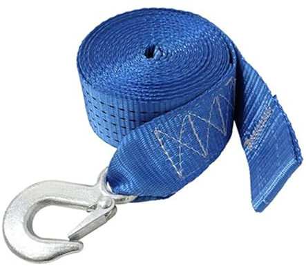 Montesy Sangle de treuil avec crochet pour véhicules de remorquage - Sangle de rechange robuste - Accessoires de remorque de bateau - 6 m / 8 m / 10 m