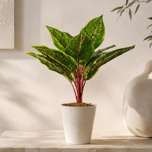 Leaf Realistic Artificial Potted Foliage Plants, 38cm Calathea