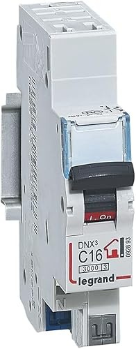 LEGRAND - Disjoncteur Phase + Neutre 230V DNX³ - Pouvoir de Coupure 3000A - 16A Courbe C - Bornes automatiques - 1 Module - Fabriqué En France (Lot de 6)