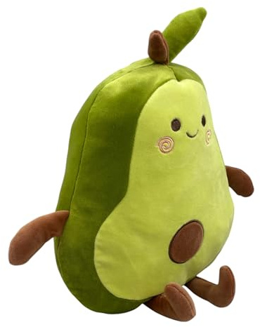 Mel-O-Design Plüsch Avocado 45 cm – Großes Weiches Kuscheltier Avocado, Lustiges Stofftier Obstfigur, Flauschiges Plüschtier mit Gesicht, Geschenkidee für Kinder, Jungen & Mädchen