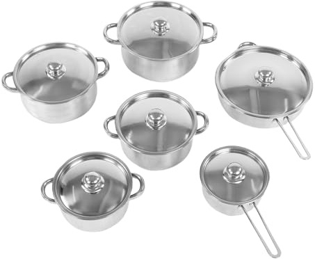 Riuulity Batterie de Cuisine en Acier Inoxydable, Casserole Antiadhésive, Casserole de Cuisson Professionnelle avec Couvercle, Ensemble de Cuisine à Induction