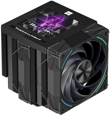Thermalright Phantom Spirit 120 Vision EVO CPU Cooler, PC Heatsink Cooler 7 Heat Pipes, 3.95’’ Magnetic Display Screen with 480x480 Resolution,for AM4/AM5 and Intel LGA1700/1851/115x