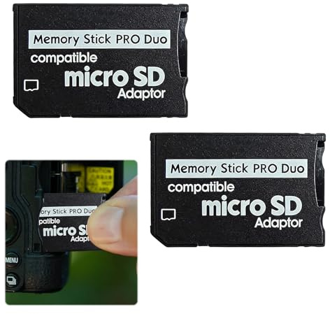 Adattatore Memory Stick Pro Duo, 2 pezzi, convertitore da Micro SD a TF, per schede di memoria 1000/2000/3000 PSP, Handycam, fotocamera, Sony Playstation portatile