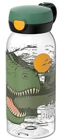 Mepal - Trinkflasche mit Klappdeckel Campus - Deckel springt per Knopfdruck auf - Trinkflasche Kinder Kohlensäure Geeignet - Auslaufsicher und Spülmaschinengeeignet - 600 ml - Dino