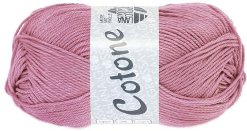 LANA GROSSA Cotone | Baumwollbasicgarn | Handstrickgarn aus 100% Baumwolle | 50g Wolle zum Stricken & Häkeln | 125m Garn FB 57