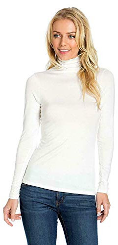 Candid Styles Womens Ladies Polo Roll Neck Long Sleeve Turtle Neck Plain Jumper Top 8 26, S/M 8-10, Cream…