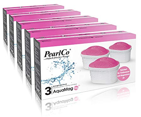perlopur Filterkartuschen AquaMag unimax (Pack 15) +Magnesium-Anreicherung | Gibt wertvolles Magnesium in das Trinkwasser ab. Filtert Schadstoffe, verbessert den Geschmack. Kompatibel zu Brita Maxtra+