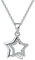 Belons Damen Kette 925 Sterling Silber Zirkonia Halskette Kette mit Anhänger Doppel Sterne Sternchen Anhänger