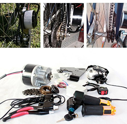 L-faster 250W ÉLECTRIQUE Brosse Moteur pour VÉLO ÉLECTRIQUE ACCÉLÉRATEUR avec Interrupteur CLÉ ET Tension DE Batterie Simple Moteur KIT pour E-Bike Bricolage (36V 250W)