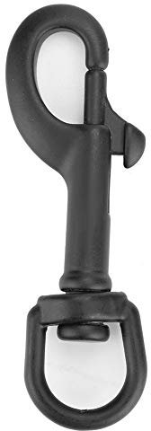 Tbest Gancho de Buceo de Acero Inoxidable con Clip de Doble Perno de Doble Terminación Broche de Presión Ojo Giratorio Gancho de Tornillo de Broche de Buceo Gancho de Seguridad para Buceo(75mm Negro)
