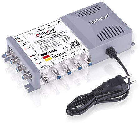 DUR-line MS 5/8 G-HQ - Multischalter - Made in Germany - SAT Multischalter für 8 Teilnehmer/TV - stromspar Netzteil - Multiswitch, Matrix [Digital, HDTV, FullHD, 4K, 8K, UHD]