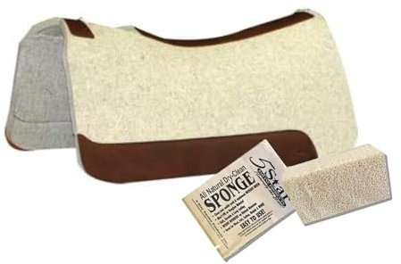 5 Star Equine - 1,9 cm dicke, konturierte Western-Schabracke, 76,2 cm x 76,2 cm, ideal für Laufrennen, Trail-Riding & Roping. Inklusive Schabracken-Reinigungsschwamm separat geliefert