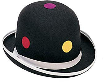 PARTY DISCOUNT Hut Melone mit Punkten, schwarz Einheitsgröße