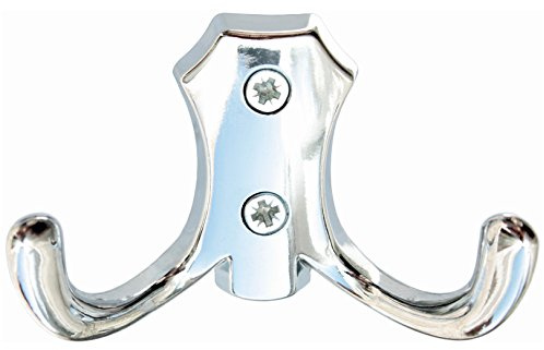 KeyMet GmbH 10 Stück Garderobenhaken Kleiderhaken Haken Wandhaken 48 Garderobe Kleideraufhänger (Chrom)