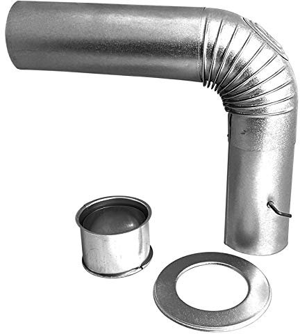 FAL Anschluss - Set mit Tür 150mm Durchmesser Ofenrohr Rauchrohr feueraluminiert Silber