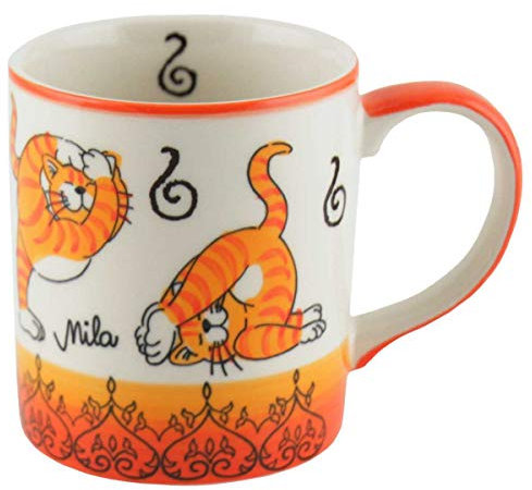 440s Mila Keramik-Becher Oommh Yoga Katze | MI-80212 | 4045303802124