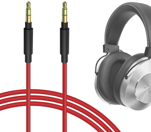 GEEKRIA QuickFit Audio Kabel Kompatibel mit Audio-Technica ATH-MSR7 ATH-SR5 ATH-AR3BT ATH-M20xBT, ATH-M50xBT2, Pioneer HDJ-CX HDJ-700 Kopfhörer, 3.5mm AUX Ersatz-Stereokabel für Kopfhörer (1.2m)