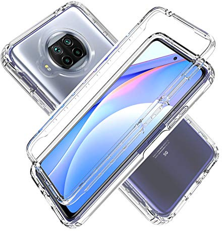 LXHGrowH Hülle für Xiaomi Mi 10T Lite 5G 360°Stoßfest, Transparent | 360 Grad Ganzkörper Stoßfest Handyhülle, Kratzfest Schutzhülle mit Eingebauter Displayschutzfolie, Case Dual