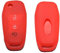 Carcasa para llave compatible con Ford Fiesta Focus Kuga Edge Transit Tourneo Puma Mondeo llave plegable silicona goma 3 botones llavero funda protección mando a distancia coche (rojo)