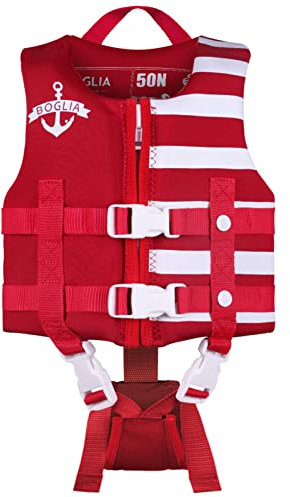 Kleinkind Schwimmjacke, Floaties für Kleinkinder, Floating Badeanzug Badebekleidung mit verstellbarem für Unisex-Kinder Rot L