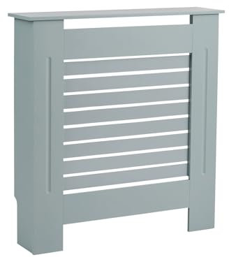 Home Source Radiator Cover Wooden Wall Cabinet Shelf Slatted Grill, Grey, Small 78cm