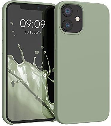 kwmobile Case Compatible with Apple iPhone 12 mini Case - TPU Silicone Phone Cover with Soft Finish - Gray Green