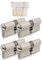 GERCAR Pro 4x Schließzylinder 35/35 gleichschließend Set 4 Profilzylinder inkl. 20 Schlüssel - 70 mm Türschloss Zylinderschloss 4er Zylinder - Länge: 70mm, A:35 B:35 - Messing matt massiv