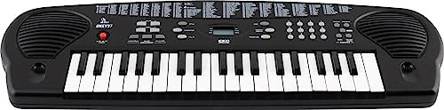 EKO Keyboards Okey Tastatur mit 37 Tasten, 37 Tasten, digitale Tastatur tragbar, 37 Tasten, Mini 3 Oktaven, 129 Sounds, 100 Stile, kompakt und leicht, ideal für die Mittelschule, inklusive Etui,