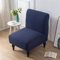 Highdi Sesselbezug Ohne Armlehne, Akzent Stuhlhussen Ohne Armlehnen, Jacquard Wildleder Abnehmbarer Waschbare Sessel-Überwürfe, Stretch Sesselschoner für Hotel Cafe Wohnzimmer (Navy blau)